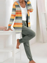 Loose Casual Hoodie Color Block Two-Piece Set
