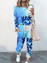Casual Crew Neck Two-Piece Set