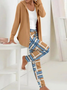 Hoodie Loose Plaid Casual Two-Piece Set