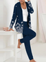 Floral Casual Hoodie Two-Piece Set