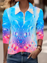 Abstract Casual Jersey Blouse