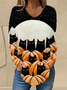 Casual Loose Halloween V Neck Blouse