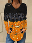 V Neck Halloween Loose Casual Blouse