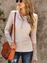 Plain Casual Crew Neck Blouse