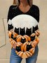 Casual Loose Halloween V Neck Blouse