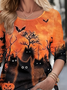 Casual Crew Neck T-Shirt Halloween