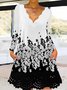 V Neck Regular Fit Casual Dress With No