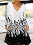 V Neck Regular Fit Casual Dress With No