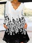 V Neck Regular Fit Casual Dress With No