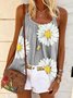 Round Neck Cotton Blends Casual Tank & Cami