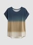 Casual Round Neck Cotton T-shirt
