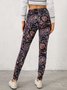 Cotton Blends Casual Paisley Leggings