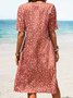 Pockets Round Neck Loosen Midi