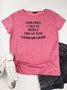 Round Neck Casual Printed T-shirt