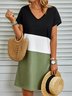 Cotton-Blend V Neck Simple Shorts