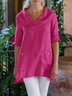 Pockets Casual Solid Causal Top