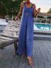 Cotton Blends Round Neck Jumpsuits&rompers