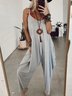 Round Neck Cotton Blends Jumpsuits&rompers