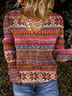 Geometric Imitation Cashmere Sweaters