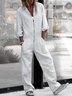 Casual Lapel Cotton Blends Jumpsuits&rompers
