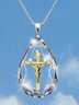 Crystal Religious Cross Jesus Necklace