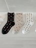 3 Pairs Set Vintage Embroidered Flower Socks