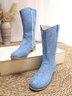 Chunky Heel Pu Leather Cowboy Boot