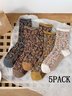 Literary Retro Style Floral Curled Loose Socks