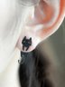 Cat And Fish Alloy Earrings