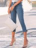 Casual Regular Fit Plain Denim&jeans