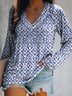 Jersey Geometric V Neck T-shirt