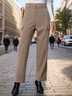 Loose Cotton Casual Plain Skirt