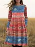 Regular Fit Casual V Neck Dress With No