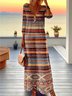 Regular Fit Casual Abstract Dress With No
