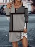 Jersey Geometric Casual Dress With No