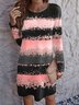 Casual Jersey Crew Neck Dress With No