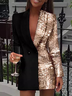 Casual Abstract Glitter Loose Blazer