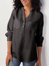 V Neck Casual Plain Blouse