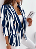 Casual Lapel Collar Color Block Blazer