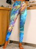 Jersey Casual Abstract Leggings
