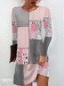 Casual Crew Neck Loose Dress With No Belt