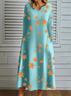 Loose Leaf Yarn/Wool Yarn Casual Sweater Dress With No