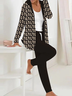 Casual Hoodie Geometric Loose Two-Piece Set