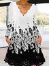 V Neck Regular Fit Casual Dress With No