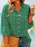 Casual V Neck Half Sleeve Loose Blouses